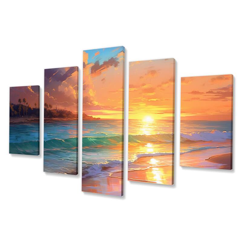 Designart "Sand and Blue Caribbean Sea VIII" Nautical & Beach